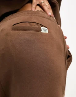 Chelsea Peers Mix&Match Wide Leg Joggers In Brown