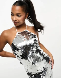 Collective The Label Petite Exclusive Disc Sequin Midi Dress In