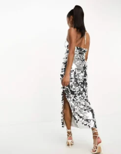 Collective The Label Petite Exclusive Disc Sequin Midi Dress In