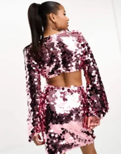 Collective The Label Petite Exclusive Disc Sequin Cut-Out Mini Dress In