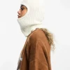 Collusion Knitted Balaclava In Ecru
