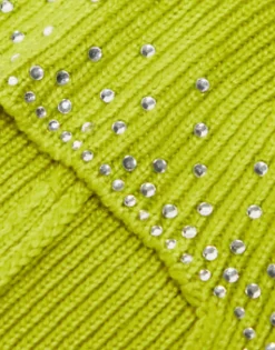 Collusion Knitted Balaclava With Diamante Hot Fix In Lime Green