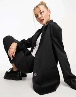 Collusion Oversized Woven Blazer With Pockets In