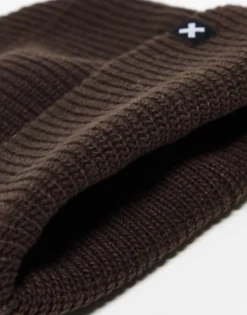 Collusion Unisex Beanie In Chocolate