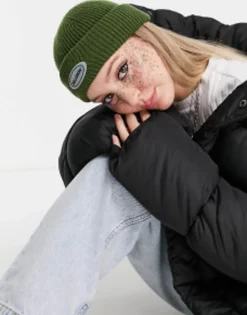 Collusion Unisex Fisherman Beanie With Logo In Green