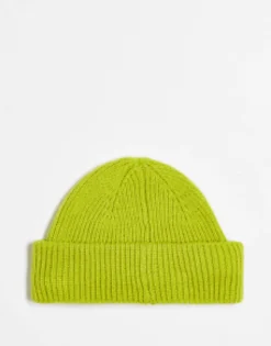 Collusion Unisex Fisherman Beanie In Lime Green