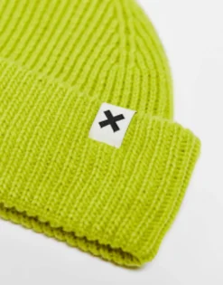 Collusion Unisex Fisherman Beanie In Lime Green