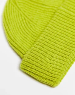 Collusion Unisex Fisherman Beanie In Lime Green