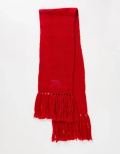 Collusion Unisex Fluffy Knit Logo Scarf In