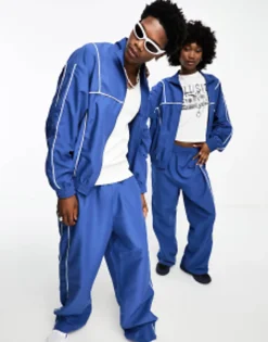 Collusion Unisex Track Jacket And Jogger In Blue Co-Ord