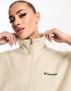 Columbia Brushy Bay Half Zip Fleece In Biege Exclusive At Asos