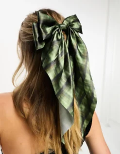 Daisy Street Check Hair Bow In