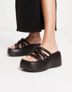 Daisy Street Chunky Sole Strappy Sandals In