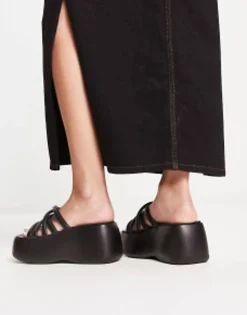 Daisy Street Chunky Sole Strappy Sandals In