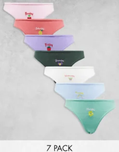 Daisy Street High Leg Briefs 7 Pack Day Of The Week Pants
