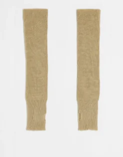 Daisy Street Long Fingerless Gloves In Cream