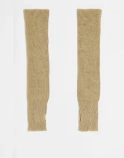 Daisy Street Long Fingerless Gloves In Cream