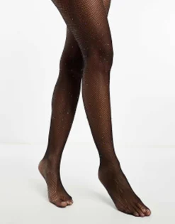 Daisy Street Tights With Mulitcolour Rhinestones In