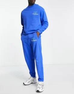 Dark Future Co-Ord Relaxed Jogger With Logo Graphic Print In Blue