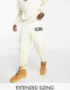 Dark Future Co-Ord With Front And Back Logo Prints In Ecru