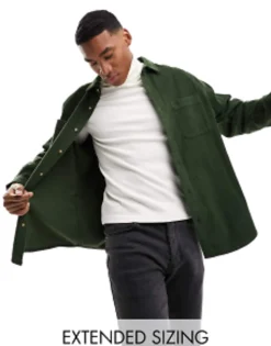 Design 90 Oversized Raglan Sleeve Cord Shirt In