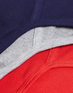 Design 3 Pack Briefs In Red, Navy And Grey