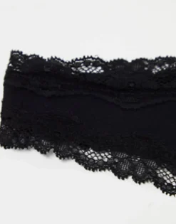 Design 3 Pack Cotton & Lace Trim High Rise Malibu Thong In