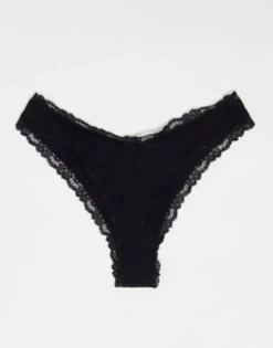 Design 3 Pack Cotton & Lace Trim High Rise Malibu Thong In