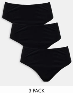 Design 3 Pack Cotton High Waist Brazilian In