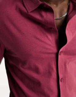 Design 2 Pack Jersey Shirts In Ecru And Maroon