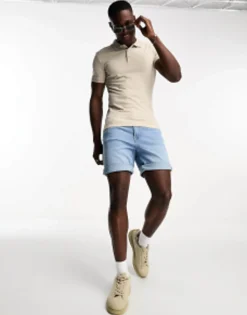 Design 2 Pack Muscle Fit Polo In Stone And Grey