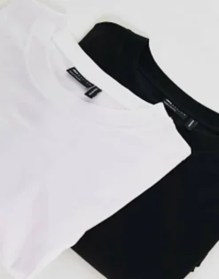 Design 2 Pack Oversized T-Shirt In Black & White