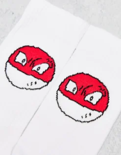 Design 2 Pack Pokemon Sports Sock With Pokeball Design