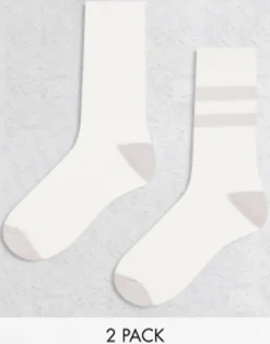 Design 2 Pack Sport Socks In