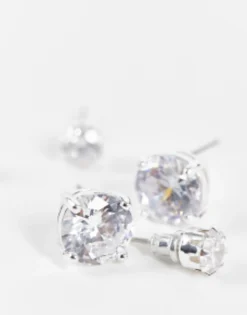 Design 2 Pack Stud Earring Set With Crystal In Tone