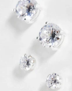 Design 2 Pack Stud Earring Set With Crystal In Tone
