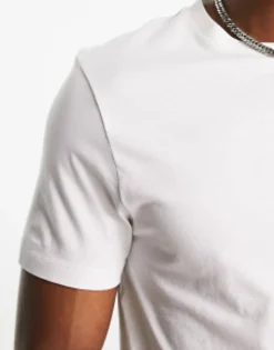 Design 3 Pack T-Shirt With Crew Neck In White, Grey Marl And Black