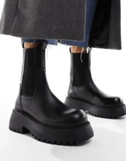 Design Adelaide Leather Chelsea Boots In Black
