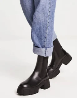 Design Adelphi Premium Leather Chelsea Boots In Black