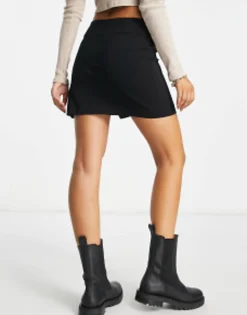 Design Bengaline Micro Mini Skirt With Split Detail In