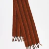 Design Blanket Scarf In Brown And Orange Stripe