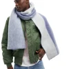 Design Blanket Scarf In Two Tone Blue