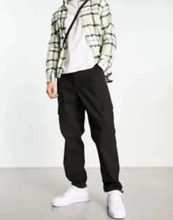 Design Cargo Tapered Trousers In With Toggles