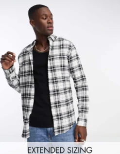 Design Check Shirt In Black And