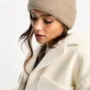 Design Chunky Double Roll Beanie In Biscuit