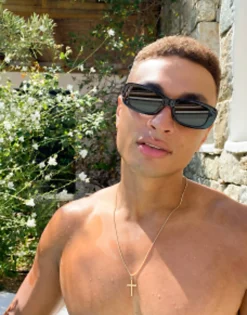 Design Chunky Rectangle Sunglasses With Lens In
