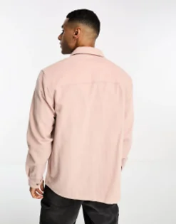 Design Cord Overshirt With Double Pockets In