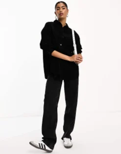 Design Cord Oversized Shirt In