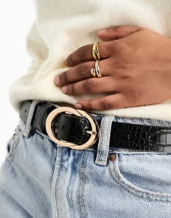 Design Croc Double Circle Waist And Hip Belt