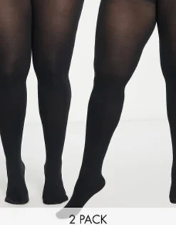 Design Curve 2 Pack 90 Denier Super Stretch Tights In